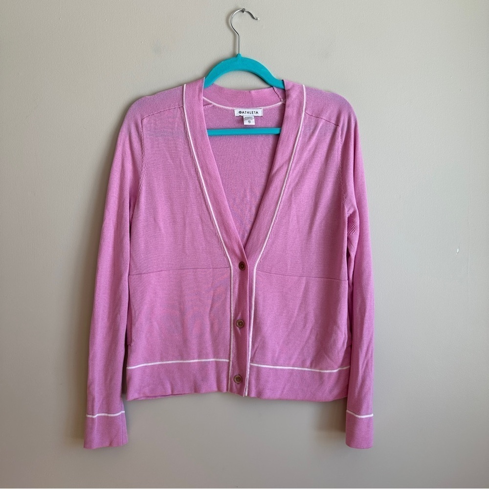 Athleta Pink Lightweight Button Cardigan XS